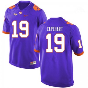 Men's DeMonte Capehart Purple Clemson Tigers #19 Replica College Football Jersey 372742-173