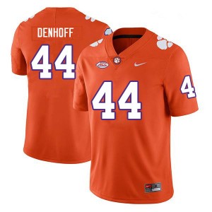 Men's Cade Denhoff Orange Clemson Tigers #44 Embroidery College Football Jersey 979534-157