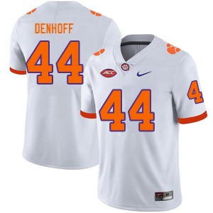 Men's Cade Denhoff White Clemson Tigers #44 Replica College Football Jersey 249648-859
