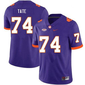 Men's Marcus Tate Purple Clemson Tigers #74 University College Football Jersey 440725-609