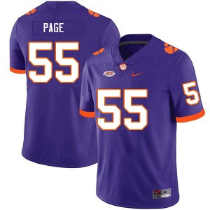 Men's Payton Page Purple Clemson Tigers #55 Limited College Football Jersey 936183-702