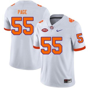 Men's Payton Page White Clemson Tigers #55 Official College Football Jersey 433455-316