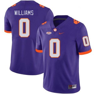 Men's Antonio Williams Purple Clemson Tigers #0 High School College Football Jersey 219119-232