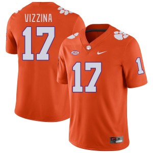 Men's Christopher Vizzina Orange Clemson Tigers #17 High School College Football Jersey 291155-512