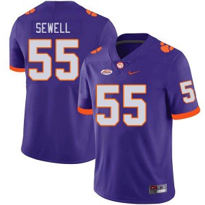 Men's Harris Sewell Purple Clemson Tigers #55 2024-25 College Football Jersey 538279-327