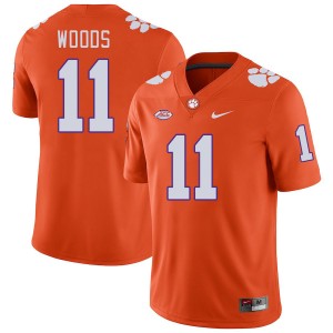 Men's Peter Woods Orange Clemson Tigers #11 2024 College Football Jersey 472729-986