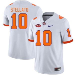 Men's Troy Stellato White Clemson Tigers #10 Official College Football Jersey 664789-775