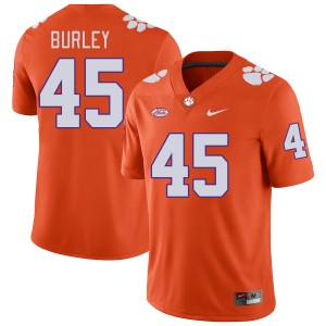 Men's Vic Burley Orange Clemson Tigers #45 Official College Football Jersey 347729-660