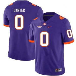 Men's Barrett Carter Purple Clemson Tigers #0 Official College Football Jersey 176644-864
