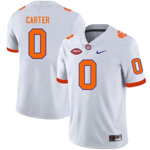 Men's Barrett Carter White Clemson Tigers #0 Alumni College Football Jersey 862728-969