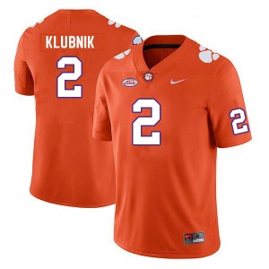Men's Cade Klubnik Orange Clemson Tigers #2 Stitched College Football Jersey 823221-284