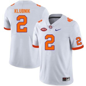 Men's Cade Klubnik White Clemson Tigers #2 Embroidery College Football Jersey 684706-168