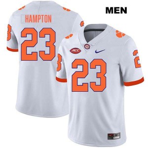 Men's Ashton Hampton White Clemson Tigers #23 Stitched College Football Jersey 548922-301