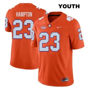 Youth Ashton Hampton Orange Clemson Tigers #23 Stitched College Football Jersey 205601-847
