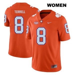Women's Avieon Terrell Orange Clemson Tigers #8 Stitched College Football Jersey 335586-830