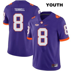 Youth Avieon Terrell Purple Clemson Tigers #8 Stitched College Football Jersey 923098-375