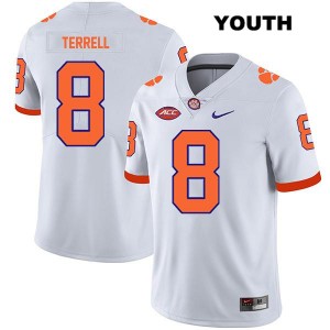 Youth Avieon Terrell White Clemson Tigers #8 Stitched College Football Jersey 239113-350