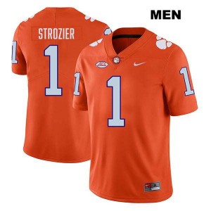 Men's Branden Strozier Orange Clemson Tigers #1 Stitched College Football Jersey 579115-384