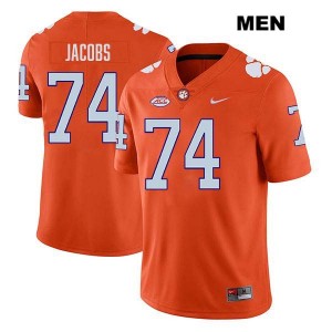 Men's Brayden Jacobs Orange Clemson Tigers #74 Stitched College Football Jersey 744638-521