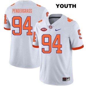 Youth Chapman Pendergrass White Clemson Tigers #94 Stitched College Football Jersey 825674-585