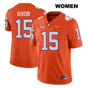Women's Chris Denson Orange Clemson Tigers #15 Stitched College Football Jersey 961017-586