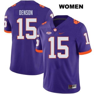 Women's Chris Denson Purple Clemson Tigers #15 Stitched College Football Jersey 262233-563