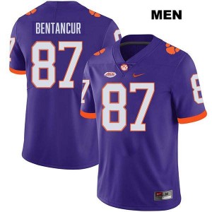 Men's Christian Bentancur Purple Clemson Tigers #87 Stitched College Football Jersey 157695-296