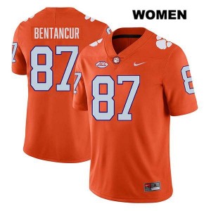 Women's Christian Bentancur Orange Clemson Tigers #87 Stitched College Football Jersey 473271-245