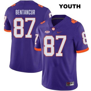 Youth Christian Bentancur Purple Clemson Tigers #87 Stitched College Football Jersey 266497-914
