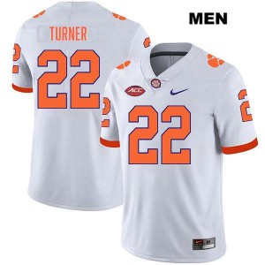 Men's Cole Turner White Clemson Tigers #22 Stitched College Football Jersey 755811-291