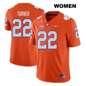 Women's Cole Turner Orange Clemson Tigers #22 Stitched College Football Jersey 636386-102