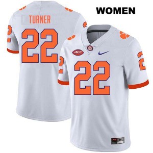 Women's Cole Turner White Clemson Tigers #22 Stitched College Football Jersey 227787-636