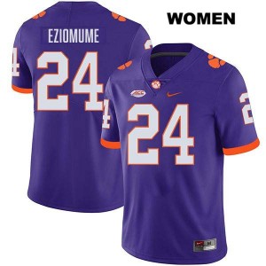 Women's David Eziomume Purple Clemson Tigers #24 Stitched College Football Jersey 101225-328