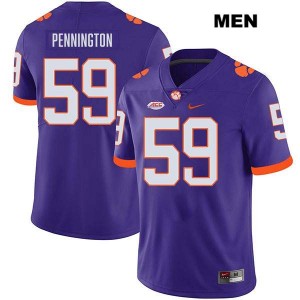 Men's Dietrick Pennington Purple Clemson Tigers #59 Stitched College Football Jersey 947053-658