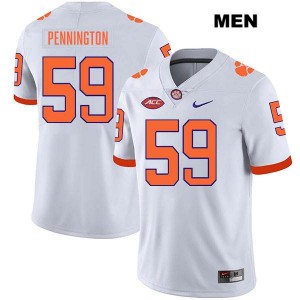 Men's Dietrick Pennington White Clemson Tigers #59 Stitched College Football Jersey 813314-204