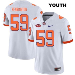 Youth Dietrick Pennington White Clemson Tigers #59 Stitched College Football Jersey 890744-370