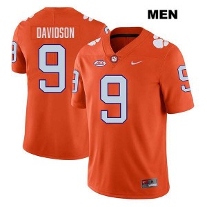 Men's Gideon Davidson Orange Clemson Tigers #9 Stitched College Football Jersey 145972-630