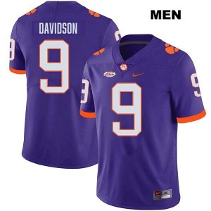 Men's Gideon Davidson Purple Clemson Tigers #9 Stitched College Football Jersey 133926-379