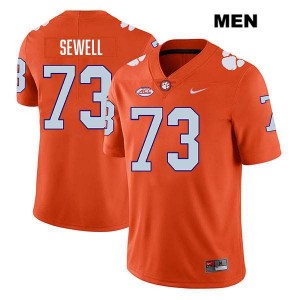 Men's Harris Sewell Orange Clemson Tigers #73 Stitched College Football Jersey 355623-611