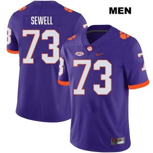 Men's Harris Sewell Purple Clemson Tigers #73 Stitched College Football Jersey 462554-158