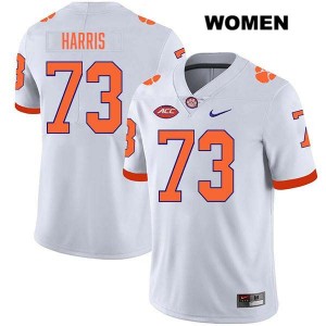 Women's Harris Sewell White Clemson Tigers #73 Stitched College Football Jersey 468570-103
