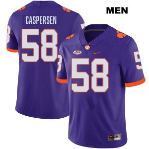 Men's Holden Caspersen Purple Clemson Tigers #58 Stitched College Football Jersey 394853-669