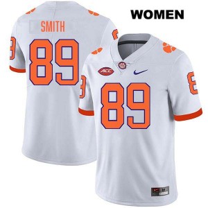 Women's Jack Smith White Clemson Tigers #89 Stitched College Football Jersey 726260-851