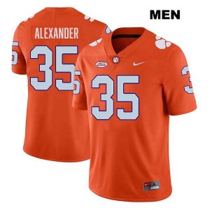 Men's Jeremiah Alexander Orange Clemson Tigers #35 Stitched College Football Jersey 595944-659