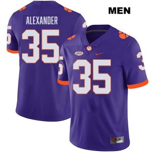 Men's Jeremiah Alexander Purple Clemson Tigers #35 Stitched College Football Jersey 830094-368