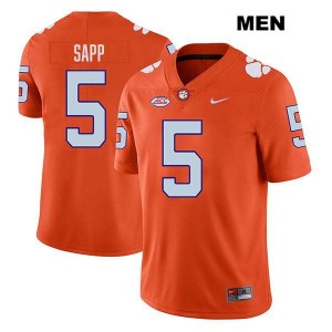 Men's Josh Sapp Orange Clemson Tigers #5 Stitched College Football Jersey 743245-630