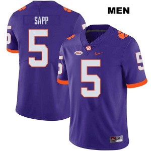 Men's Josh Sapp Purple Clemson Tigers #5 Stitched College Football Jersey 724022-556