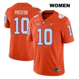 Women's Juju Preston Orange Clemson Tigers #10 Stitched College Football Jersey 347444-261