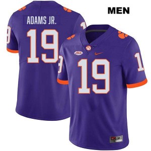 Men's Keith Adams Jr. Purple Clemson Tigers #19 Stitched College Football Jersey 946547-903