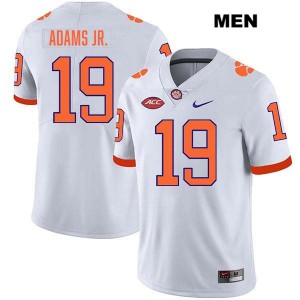 Men's Keith Adams Jr. White Clemson Tigers #19 Stitched College Football Jersey 883419-683